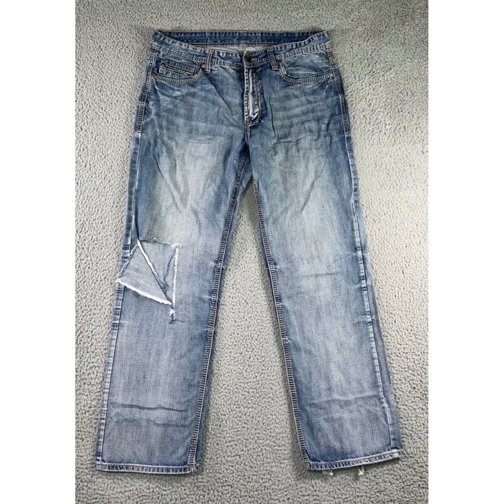 TK Axel Jeans Men 36x34 Straight Leg Distressed Gorpcore Grunge Y2K Fit 36x31